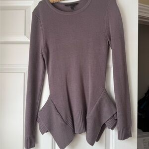 BCBGMaxAzria Lavender Peplum Knit Top